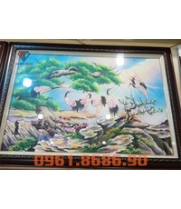 Tranh Đá Quý Tùng Hạc Diên Niên