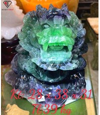 Tượng long quy bằng đá Fluorit