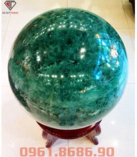 Quả cầu phong thủy đá fluorite màu xanh lá cây