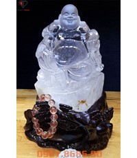 Tượng Phật Di Lặc Đá Thạch Anh Trắng