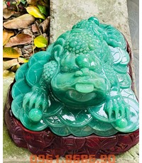 Cóc ngậm tiền bằng đá thạch anh xanh