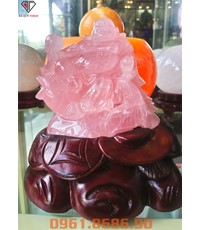 Tượng Phật Di Lặc Đá Thạch Anh Hồng 