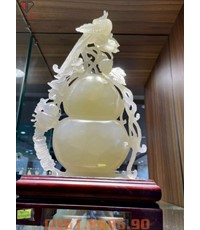 Hồ lô phong thuỷ bằng ngọc onyx trắng