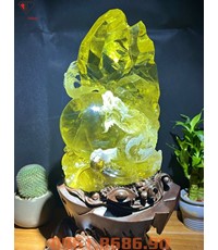 Tượng rồng đá phong thủy bằng thạch anh vàng