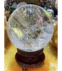 Quả cầu phong thủy đá thạch anh trắng