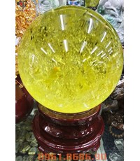 Quả cầu phong thủy đá thạch anh vàng