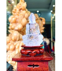 Tượng phật quan âm bằng đá thạch anh trắng