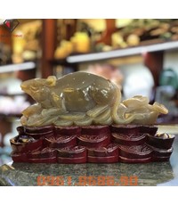 Tượng chuột phong thuỷ bằng đá mã não