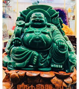 Tượng phật di lặc bằng đá thạch anh xanh