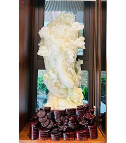 Bắp cải phong thủy bằng ngọc onyx 
