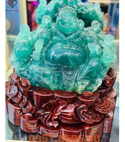 Tượng phật di lặc ngũ phúc bằng ngọc Fluorit